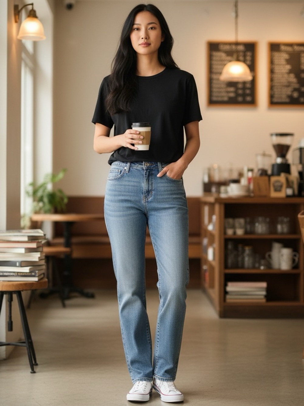 Vintage GV High-Rise Straight Jeans - Light Blue